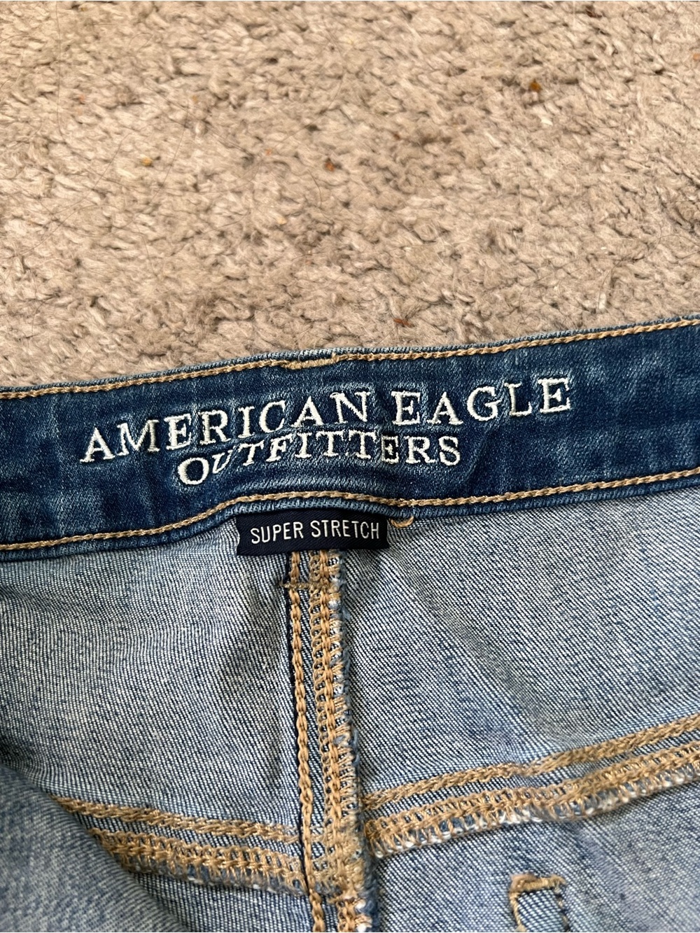 American Eagle Outfitters Super Hi-rise Shortie Distressed Denim Cutoff Shorts - Picture 3 of 8